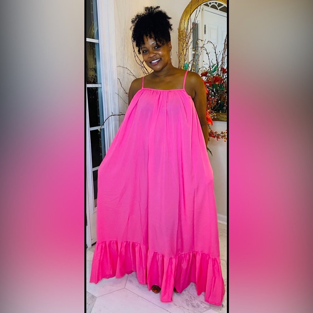 Pink Boho maxi sundress - Multiple sizes available (S, M, L)